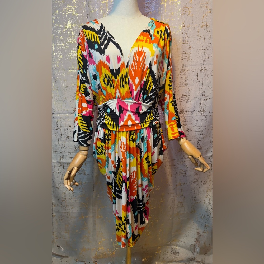 Fashion to Figure Multicolor Abstract Dress